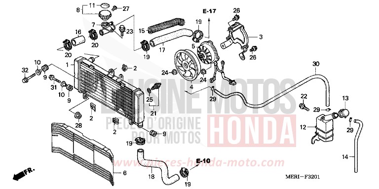 RADIATEUR (CBF600N/NA) von CBF600N ABS NOIR (NH1) von 2004